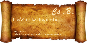 Csánitz Beatrix névjegykártya