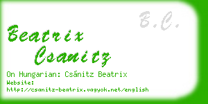 beatrix csanitz business card