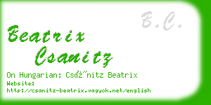 beatrix csanitz business card